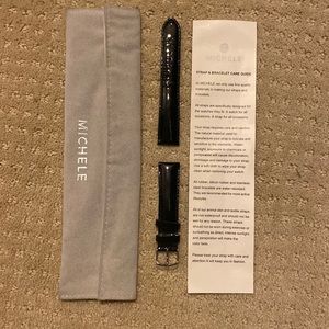 Michele Black Patent Watch Band 18 MM